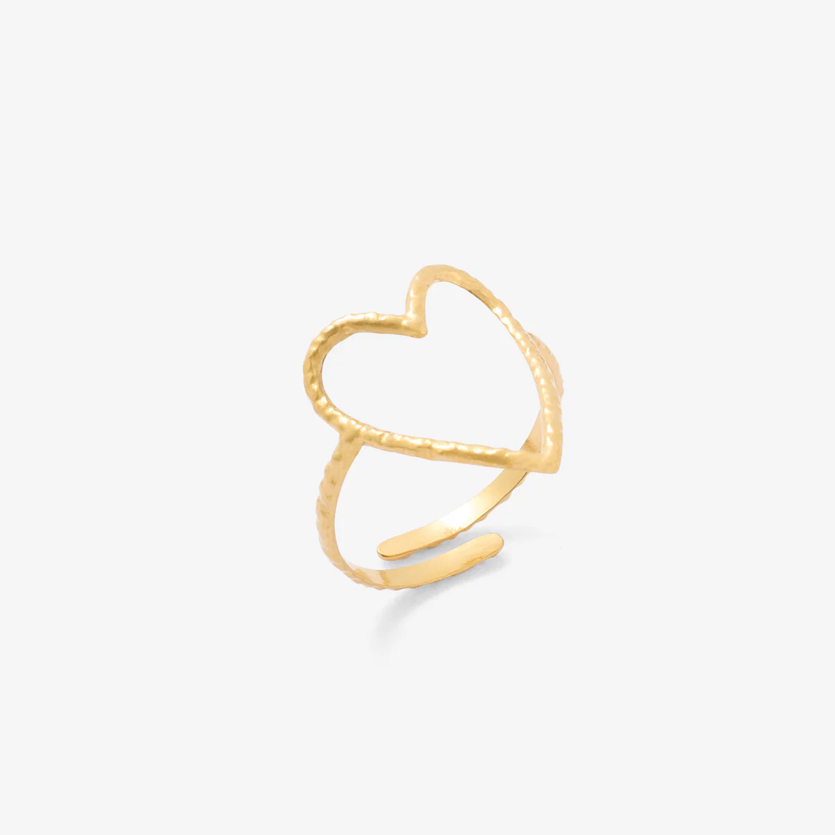 Bague cœur dorée - Image 2