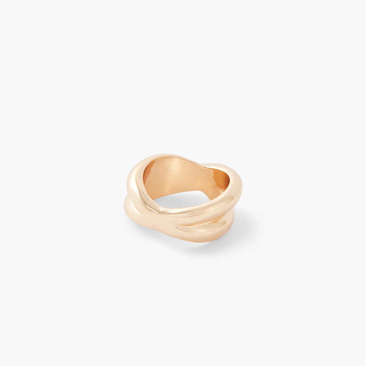 Bague croisée épaisse dorée - Image 2