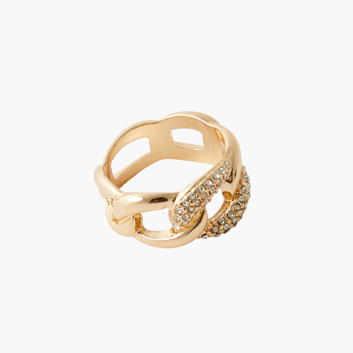 Bague effet chaîne strassée - Image 2