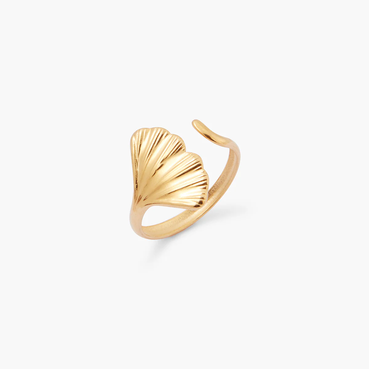 Bague feuille acier inoxydable - Image 2