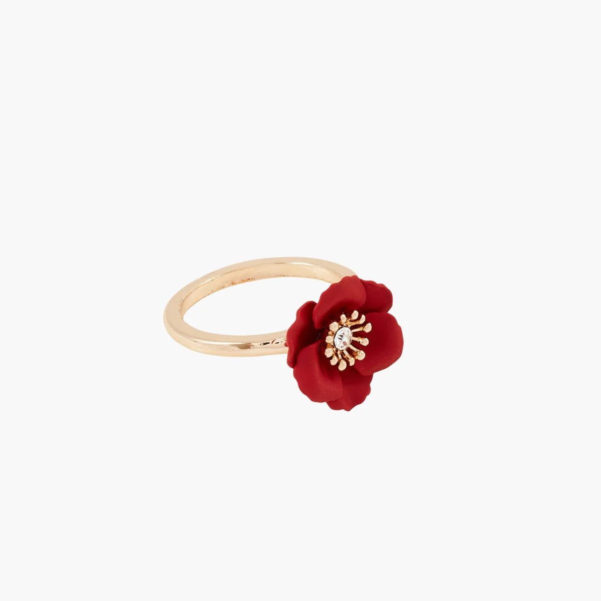 Bague fleur rouge - Image 2