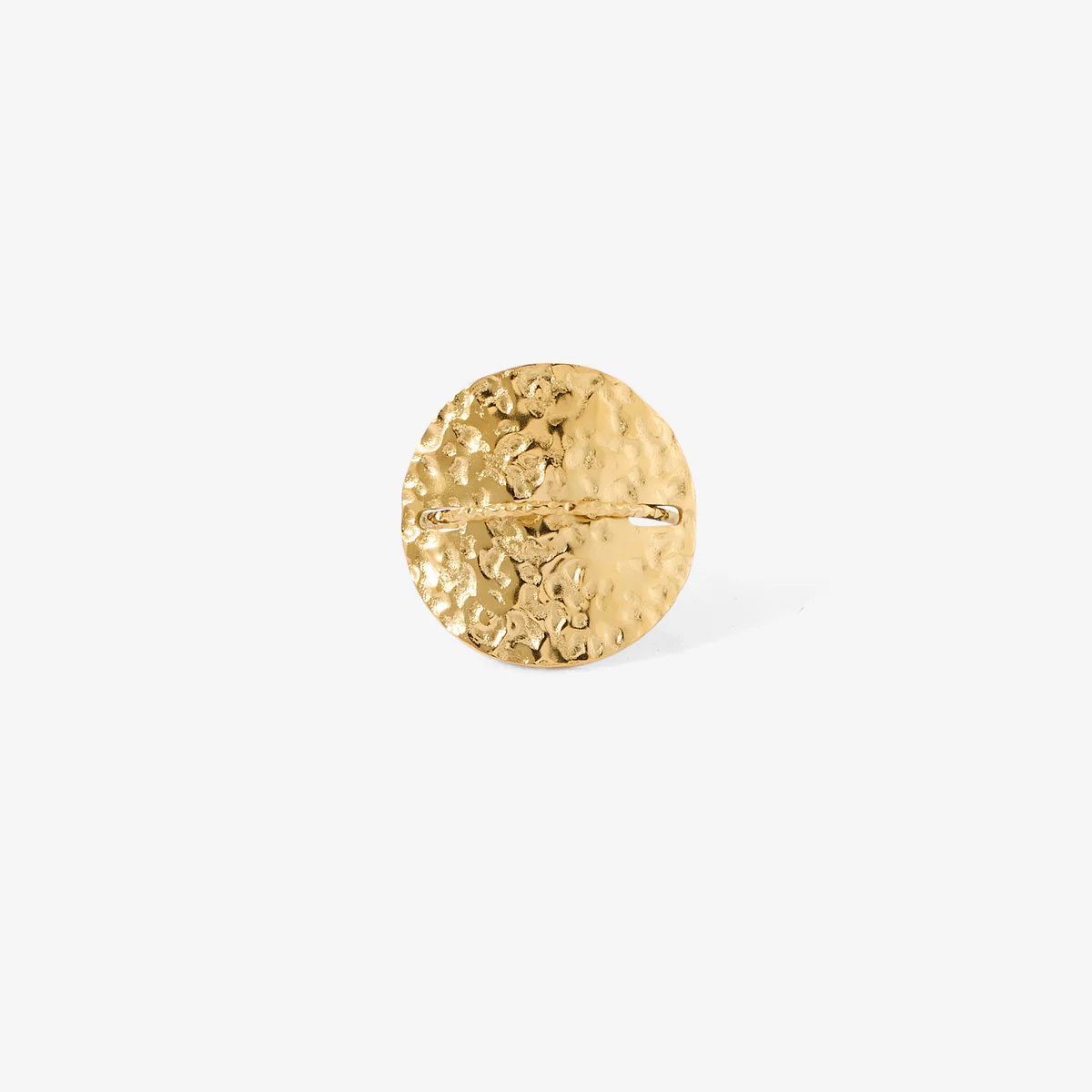 Bague médaille dorée acier inoxydable