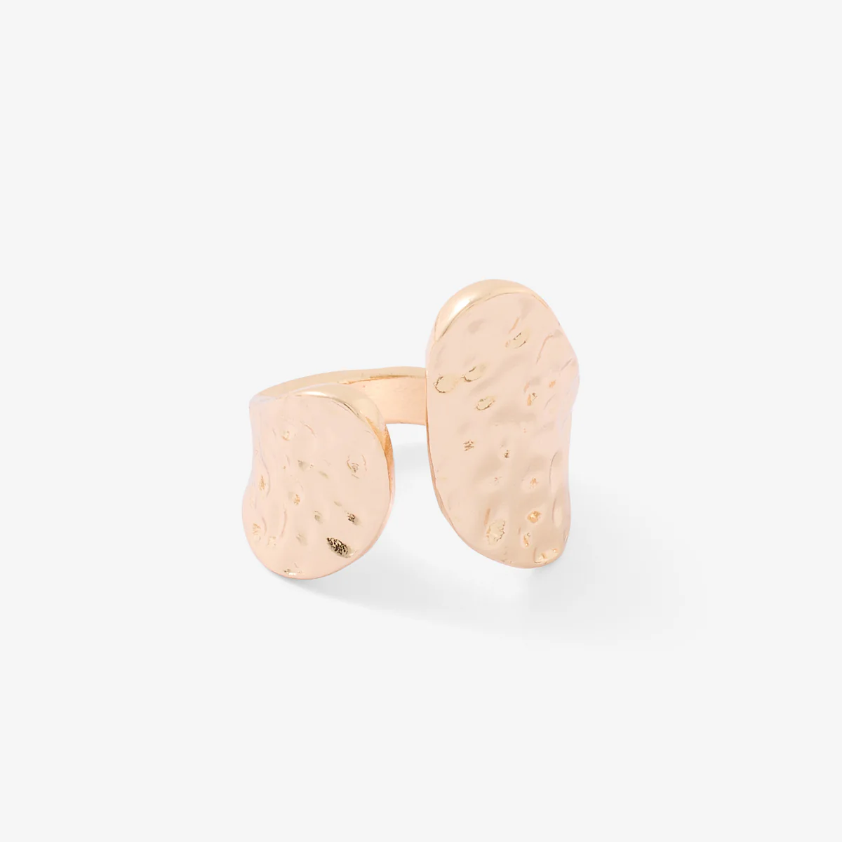 Bague ouverte martelée dorée