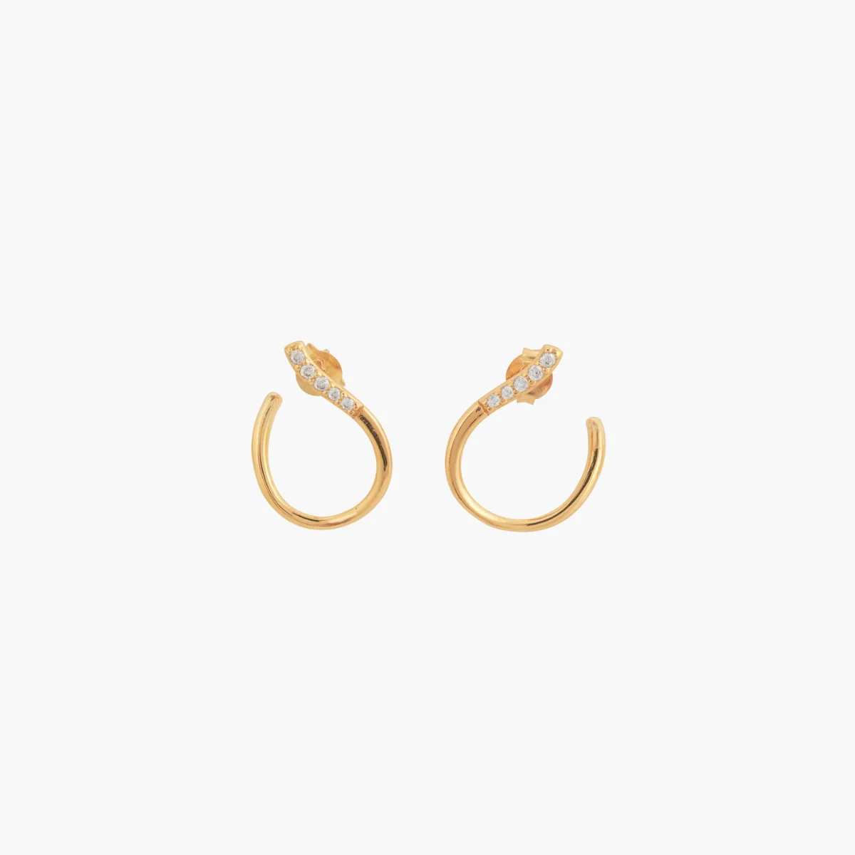 Boucles d’oreilles arrondies ornées de zircon - argent garanti 925