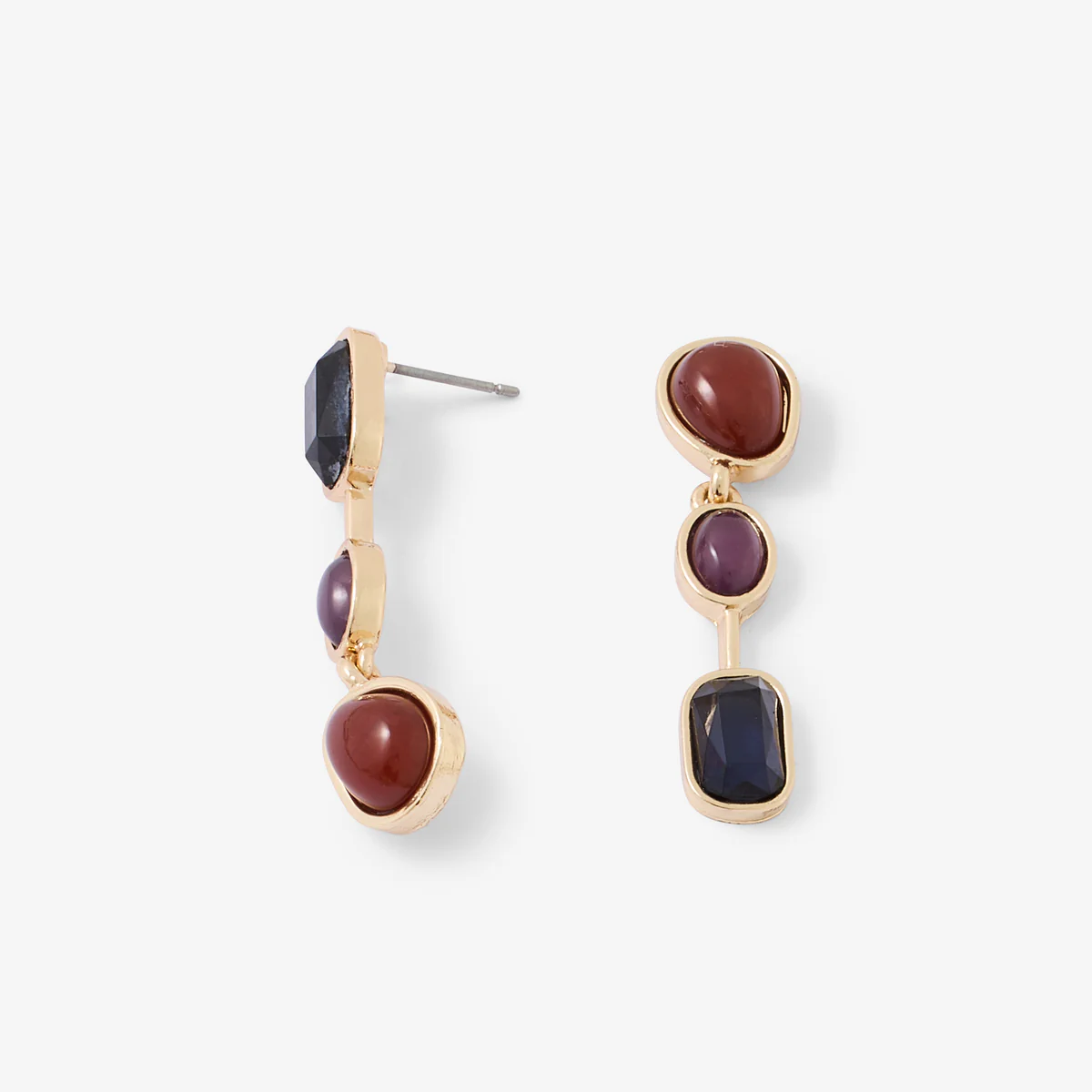 Boucles d'oreilles asymétriques cabochons - Image 2
