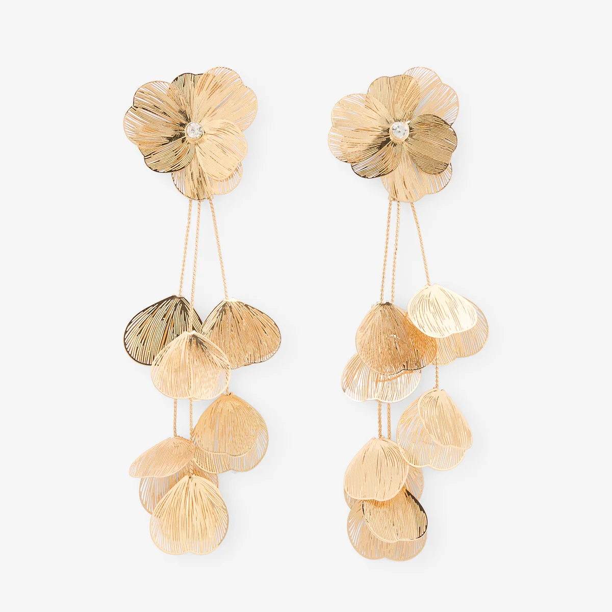 Boucles d'oreilles cascade fleurs en filigrane