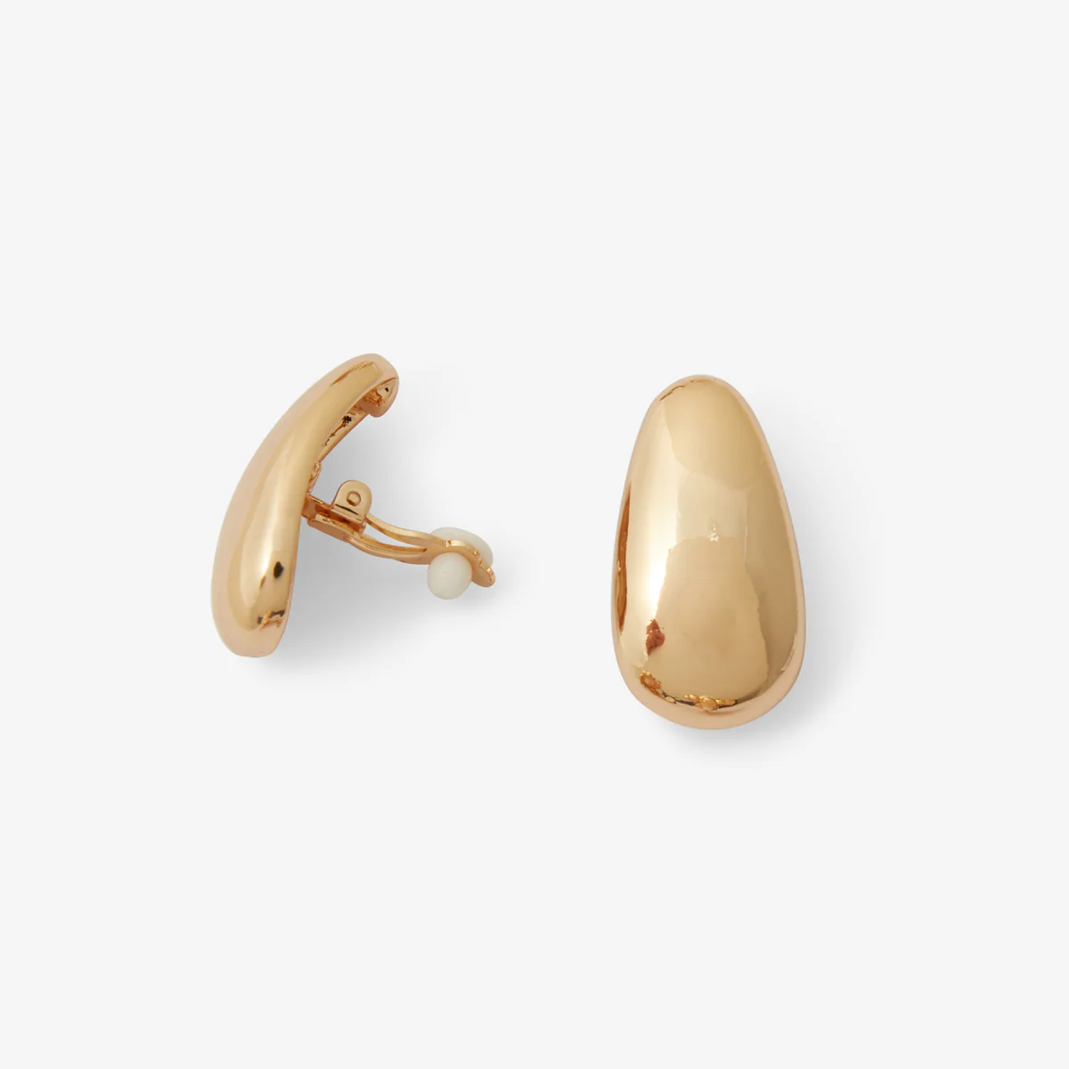 Boucles d'oreilles clips galets dorés - Image 2