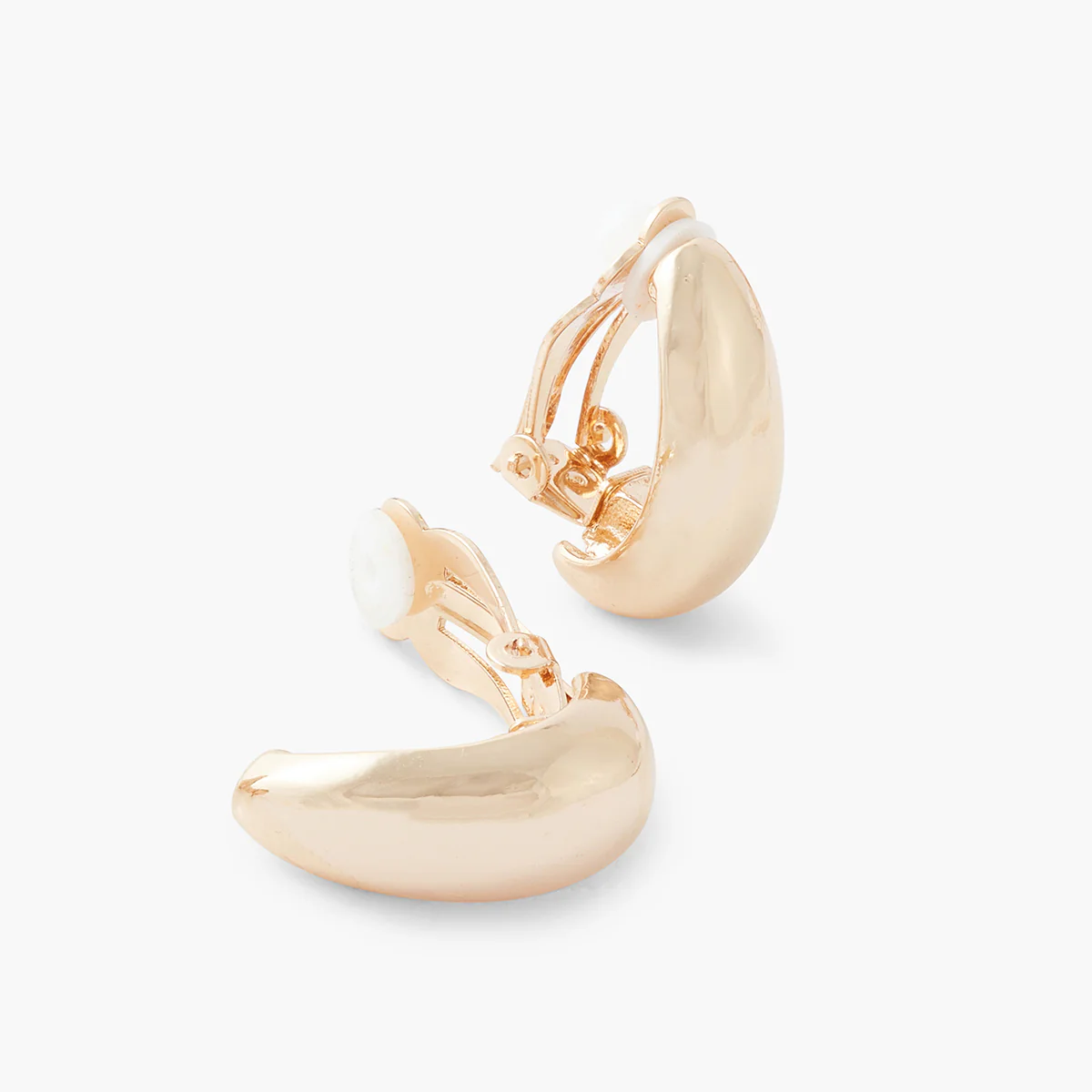 Boucles d'oreilles clips - gouttes dorées - Image 2