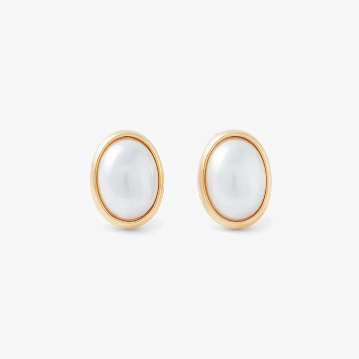 Boucles d'oreilles clips - perles ovales