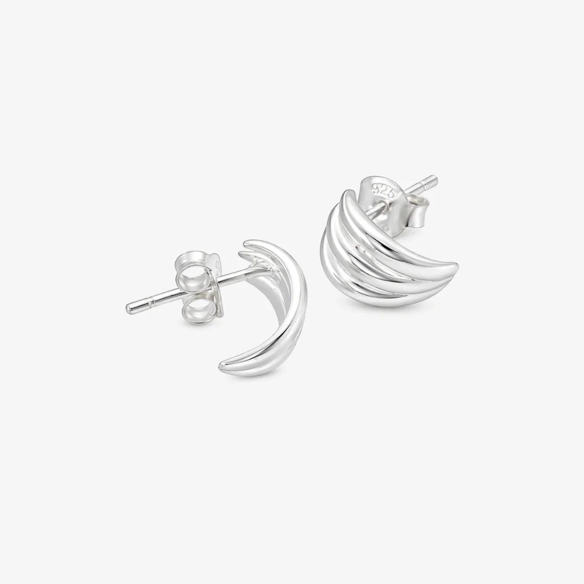 Boucles d'oreilles courbée argent 925 - Image 2