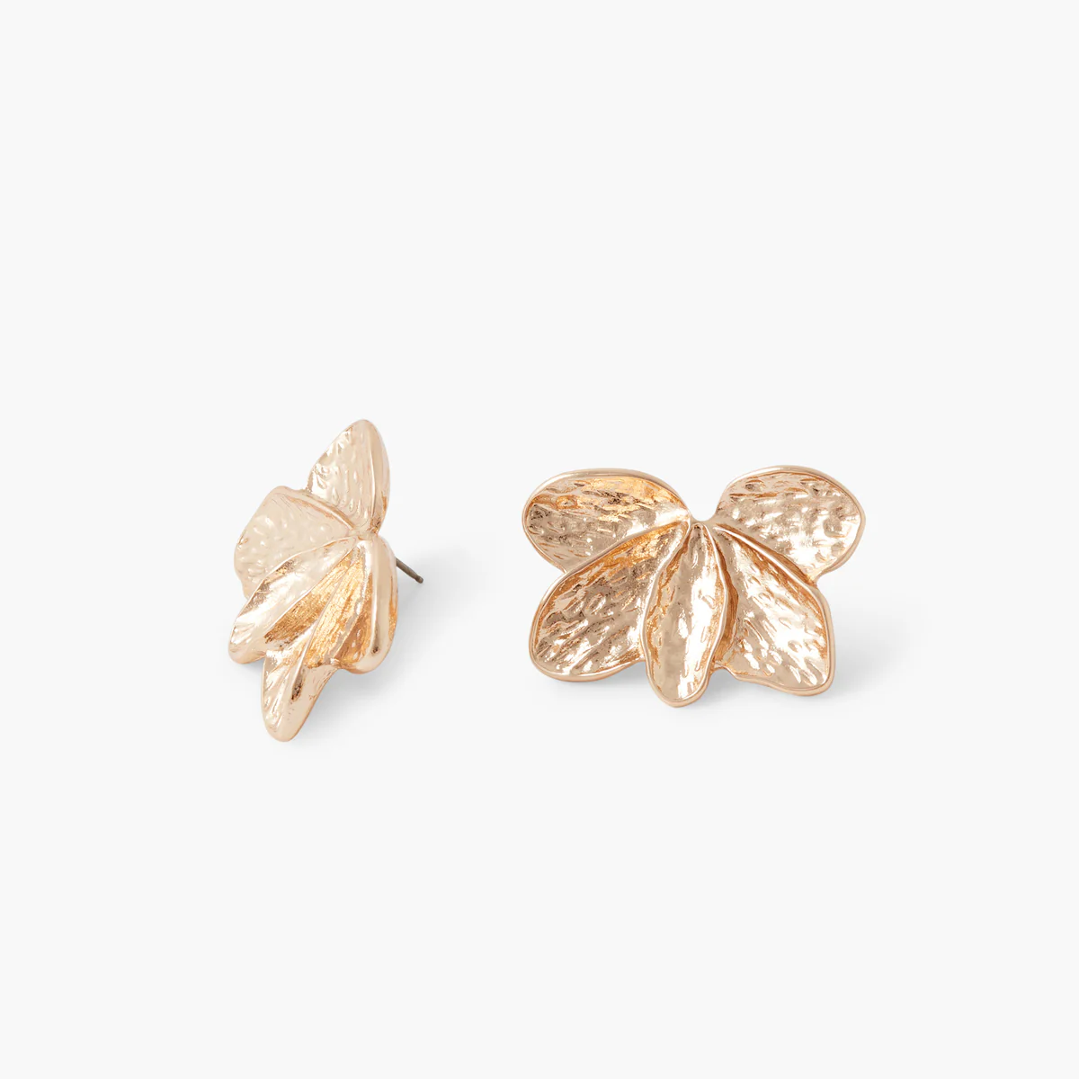 Boucles d'oreilles demi feuilles dorées - Image 2