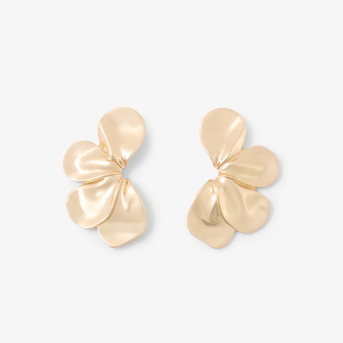 Boucles d'oreilles demi fleurs dorées