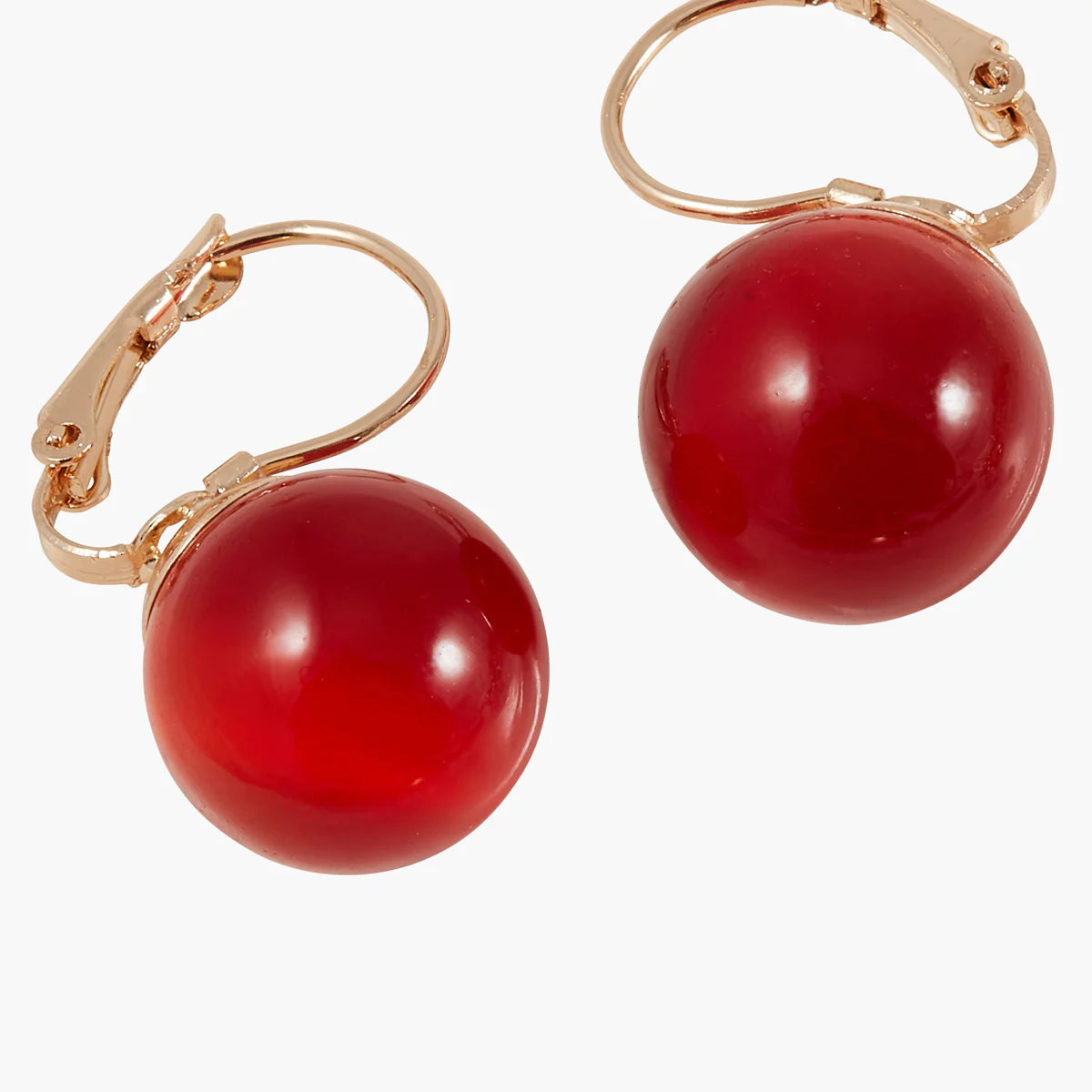 Boucles d'oreilles dormeuses rouge - Image 3