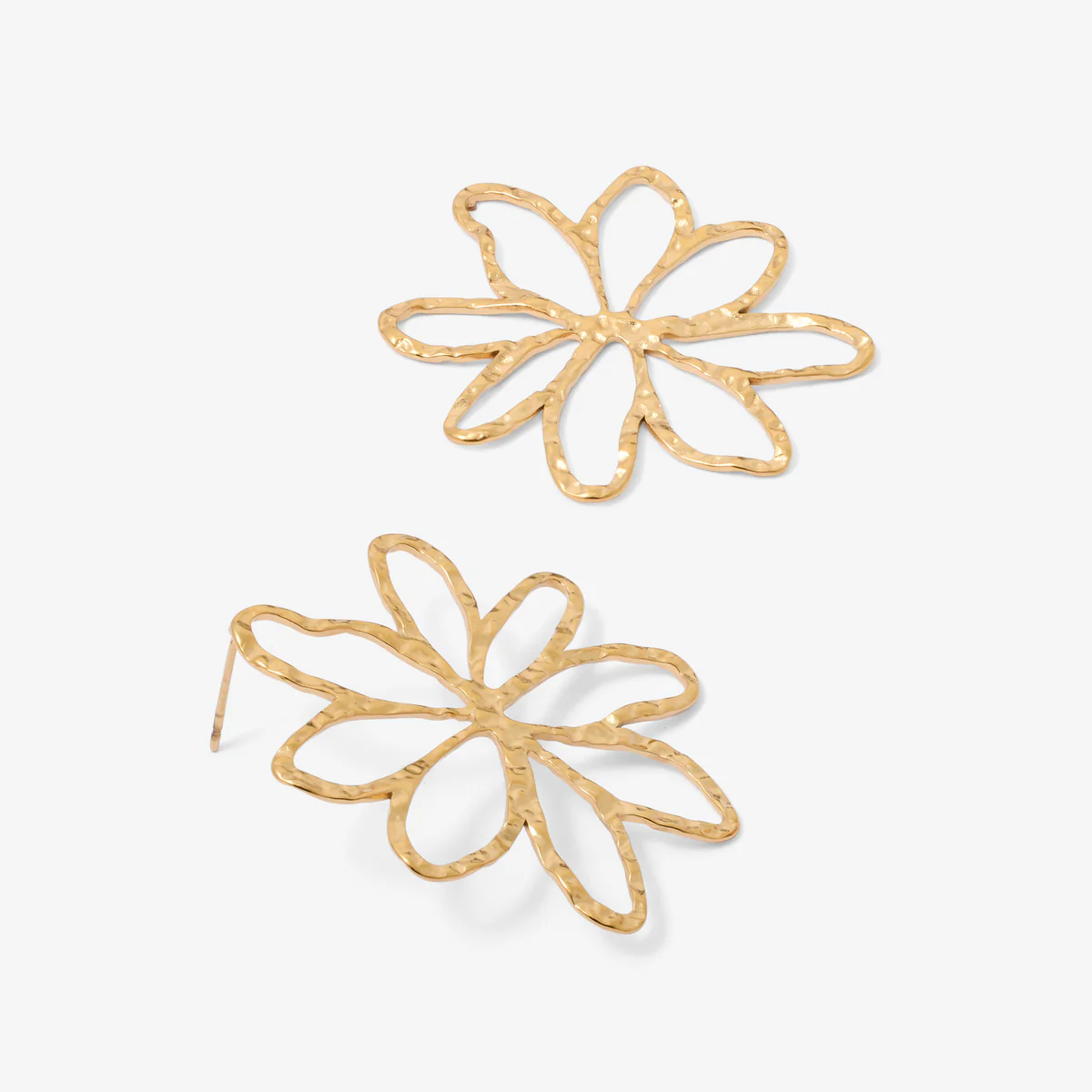 Boucles d'oreilles fleur acier inoxydable - Image 2