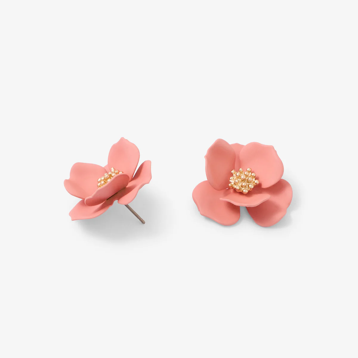 Boucles d'oreilles fleurs roses - Image 2