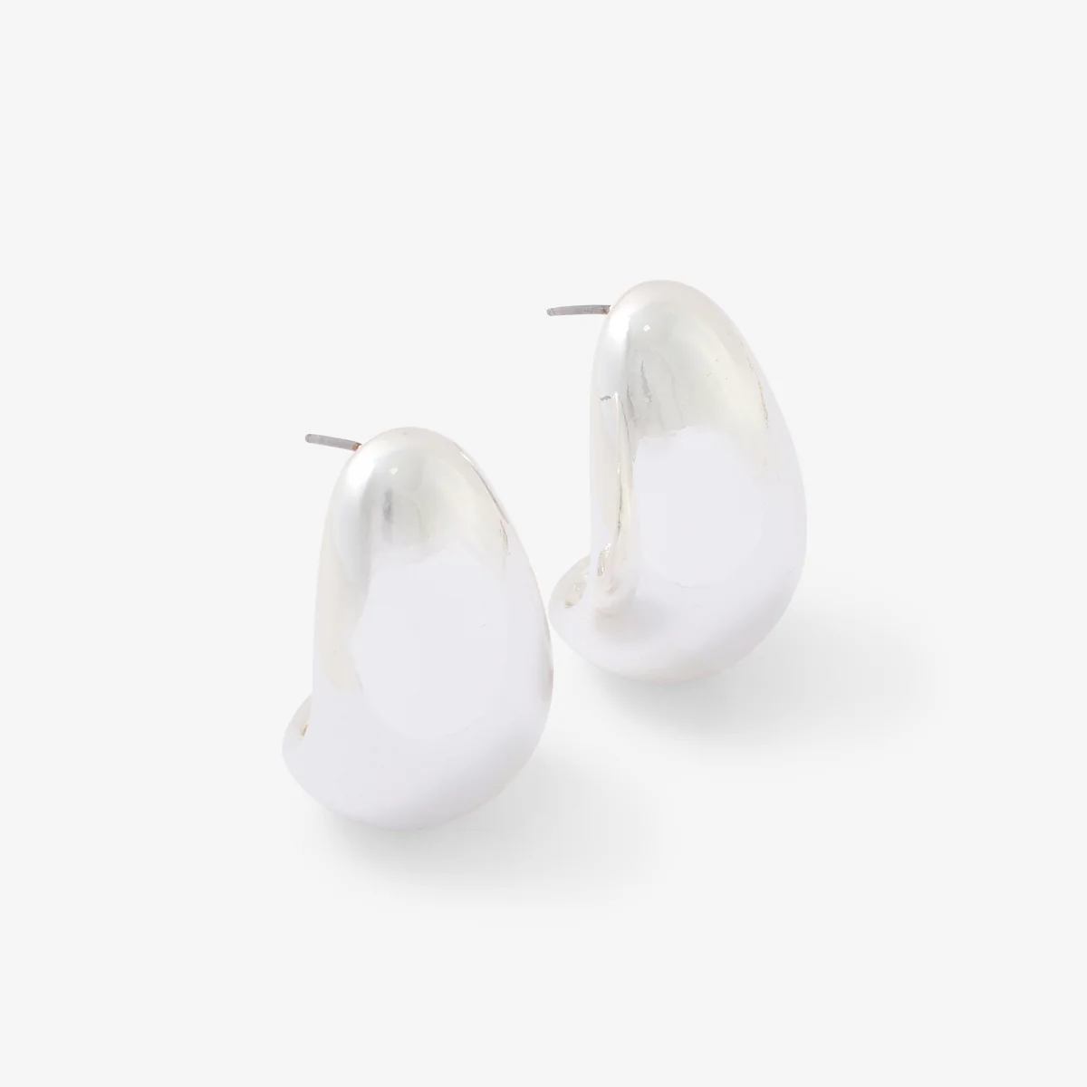 Boucles d'oreilles galet argenté