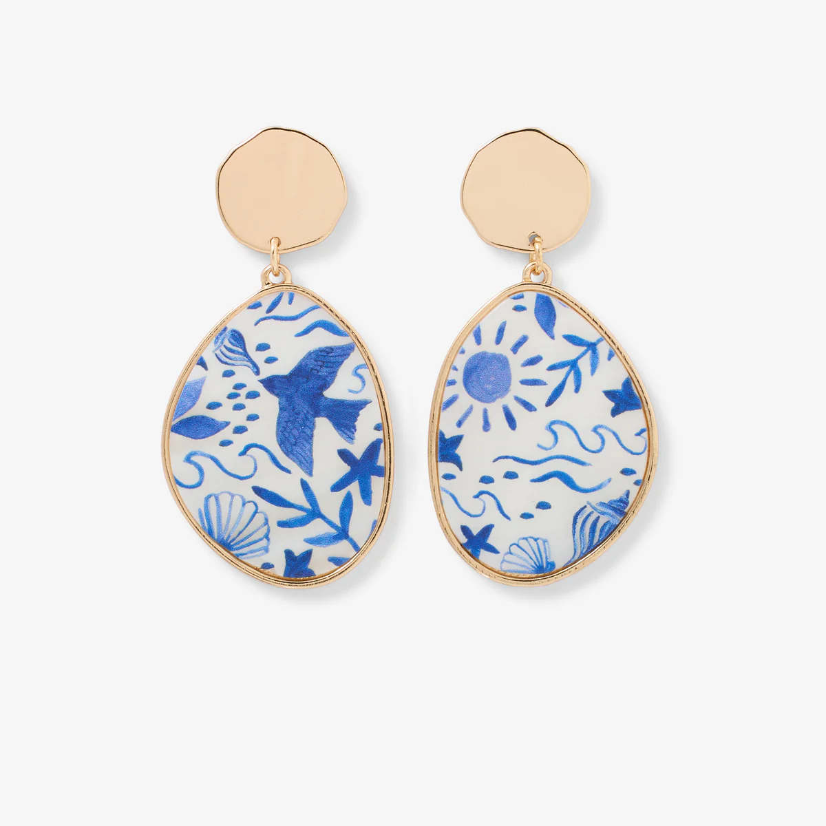 Boucles d'oreilles nacrées Balagane imprimées oiseaux