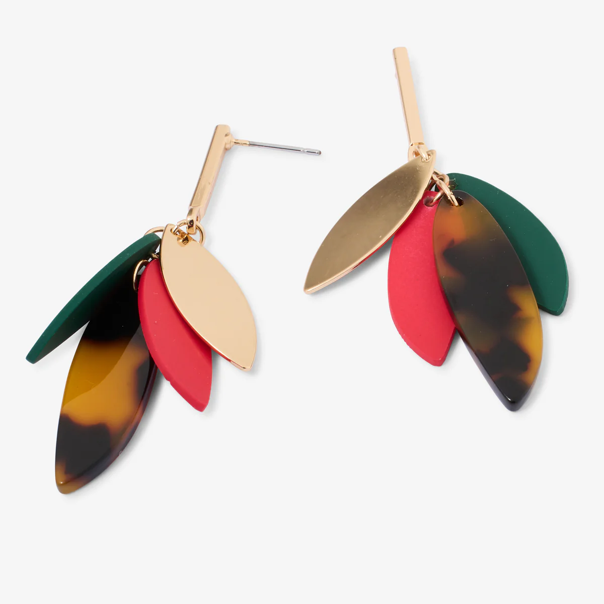 Boucles d'oreilles pendantes avec pétales multicolores - Image 2