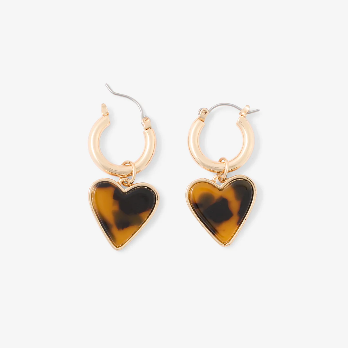 Boucles d'oreilles pendantes cœur écaille - Image 2