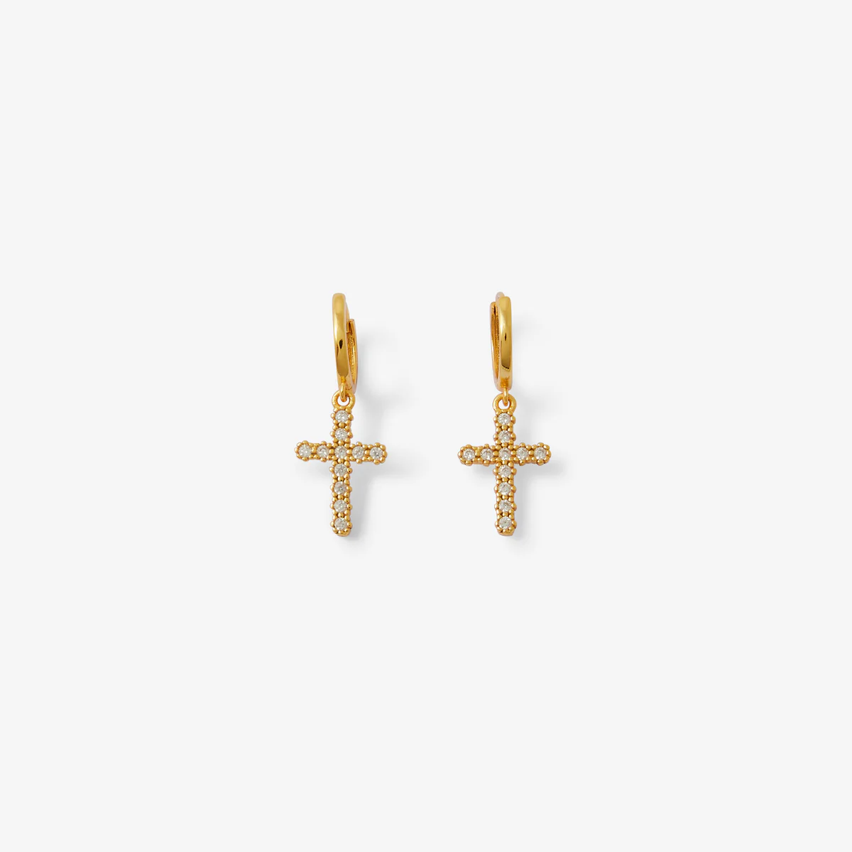 Boucles d'oreilles pendentif croix zircon et argent garanti 925