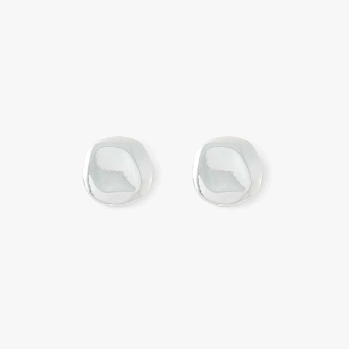 Boucles d'oreilles rond irrégulier argenté