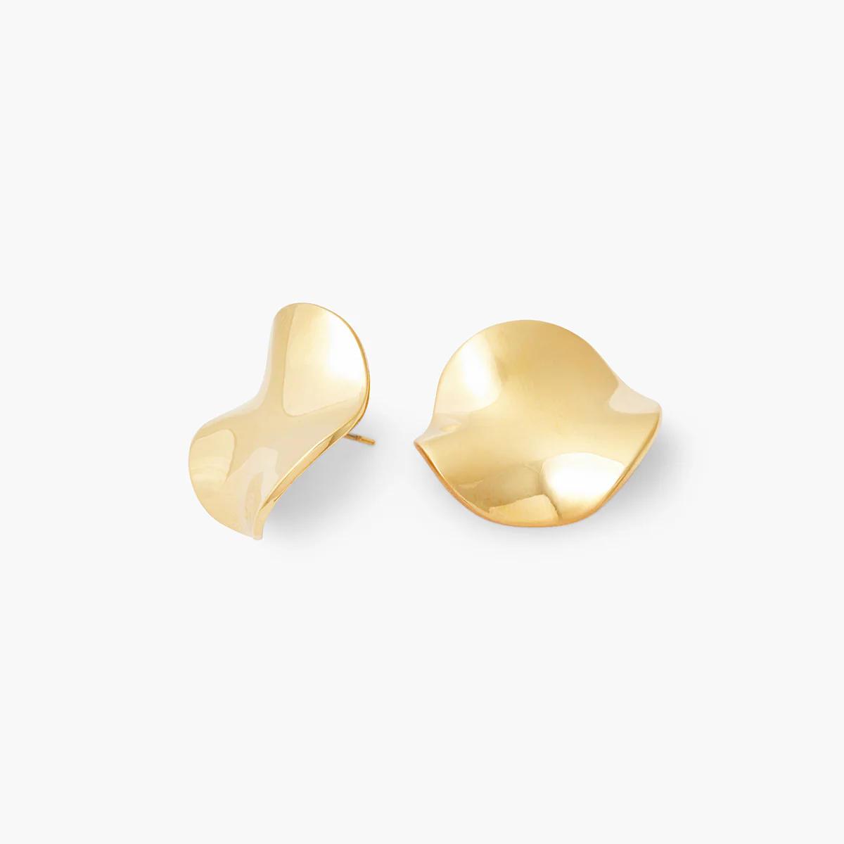 Boucles d'oreilles rondes acier inoxydable doré - Image 2