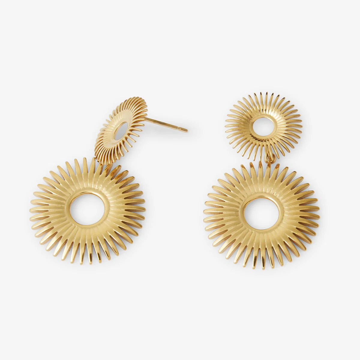 Boucles d'oreilles soleil acier inoxydable - Image 2