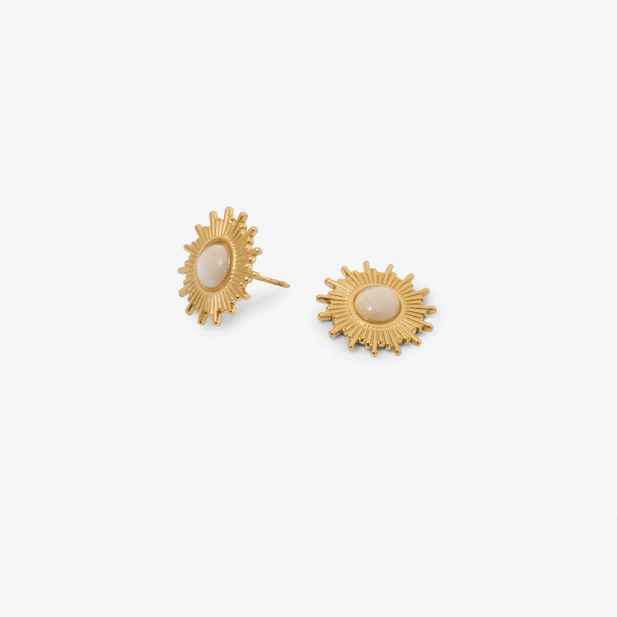 Boucles d'oreilles soleil en acier inoxydable - Image 2