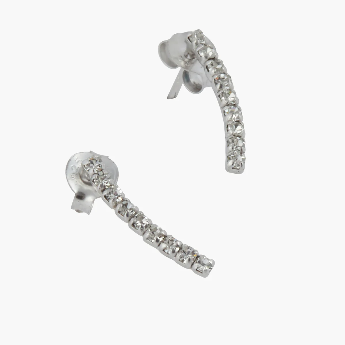 Boucles d'oreilles strassée argent 925 - Image 2