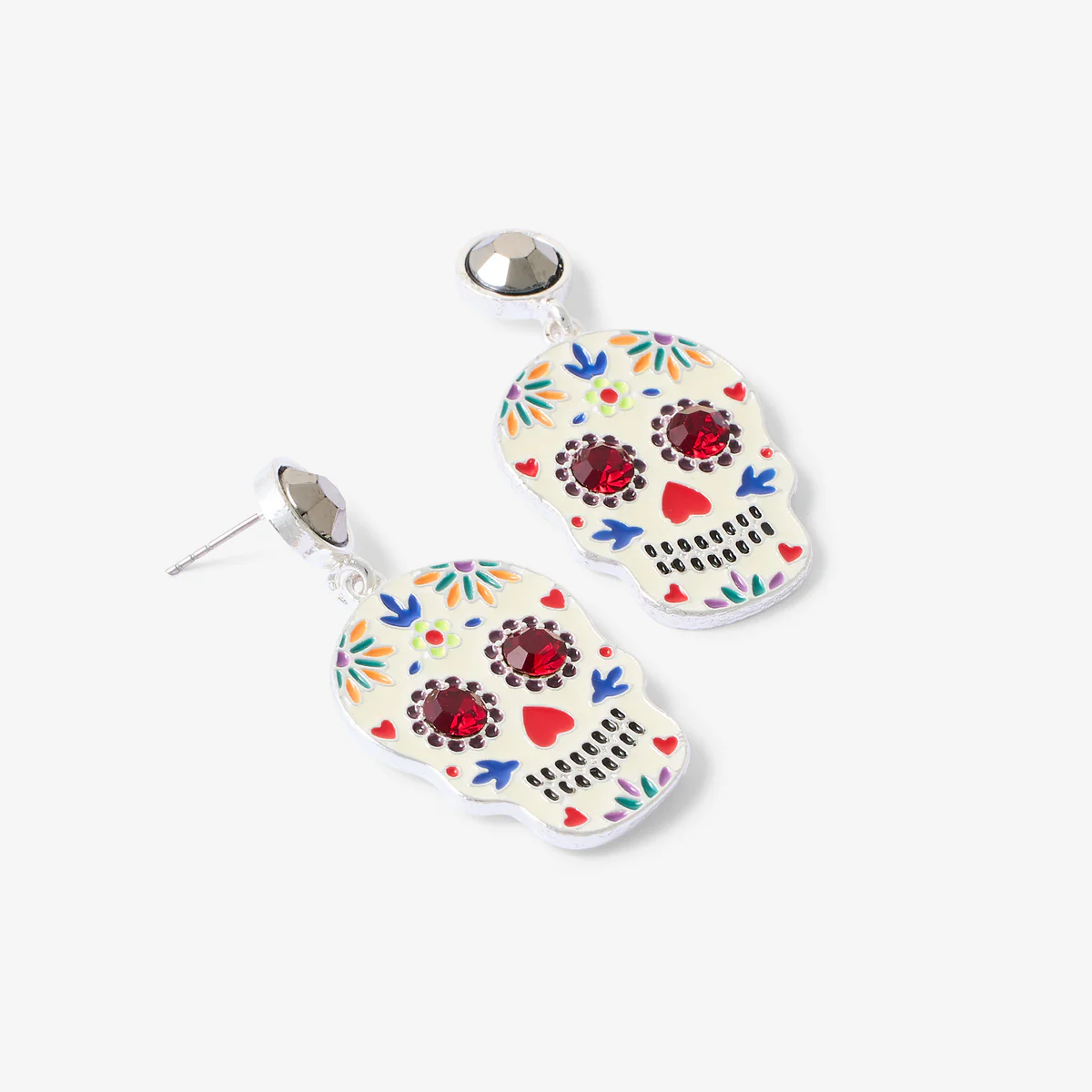 Boucles d'oreilles tête de mort phosphorescente Halloween - Image 2