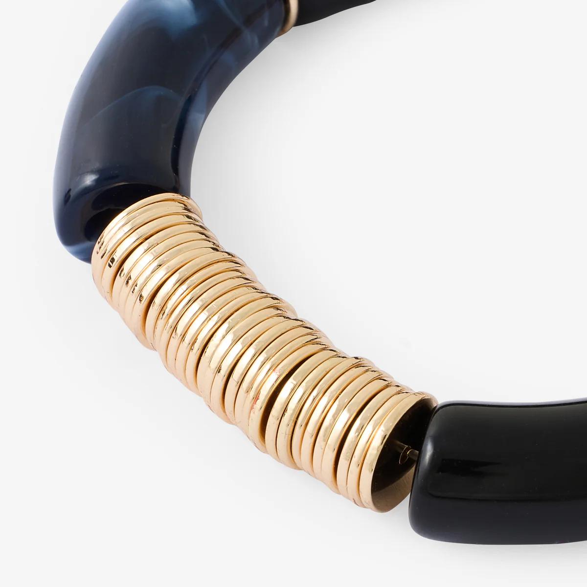 Bracelet tubes bleus et dorés - Image 3