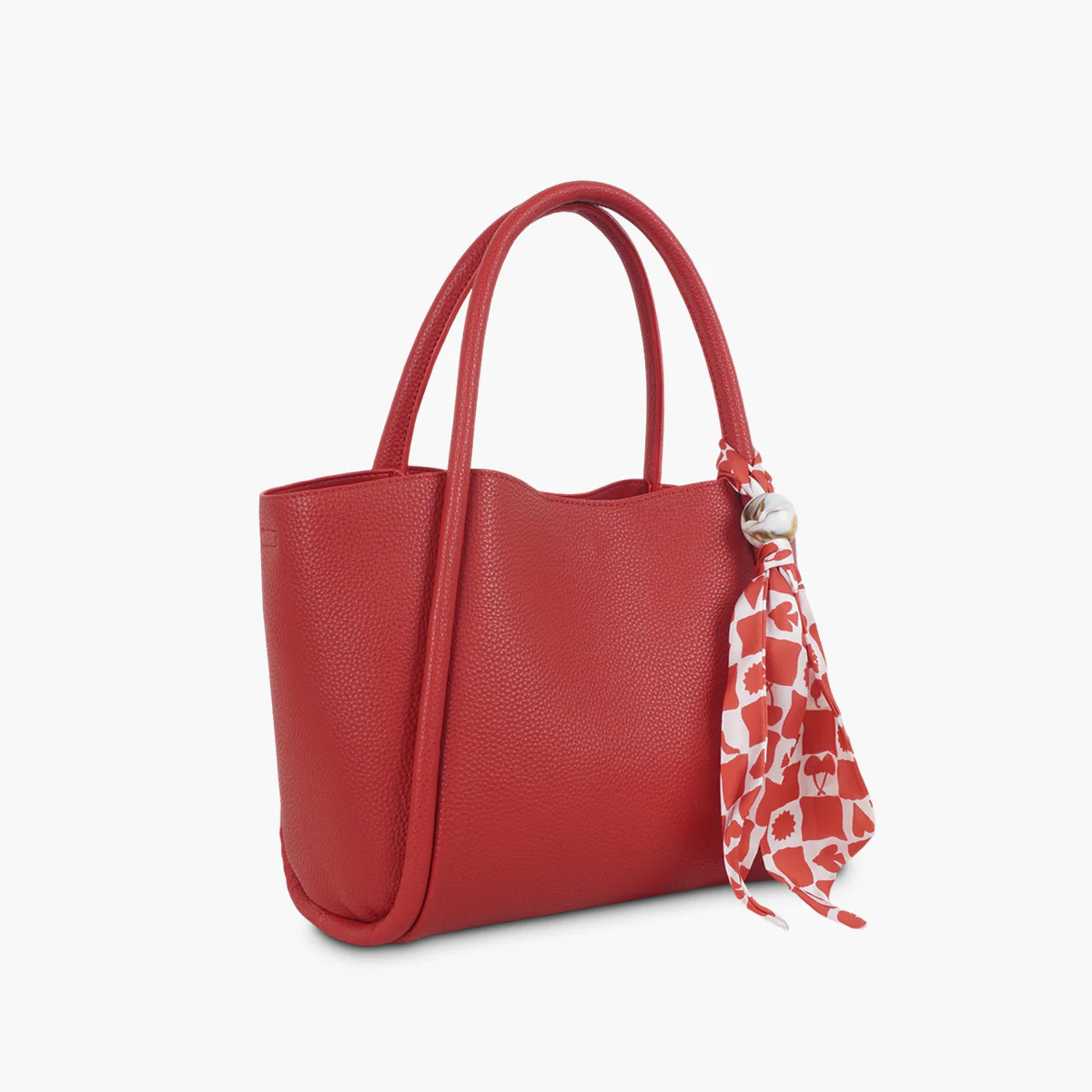 Cabas rouge avec foulard - Image 4
