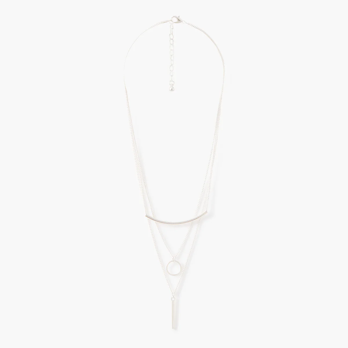 Collier 3 rangs argenté - Image 2
