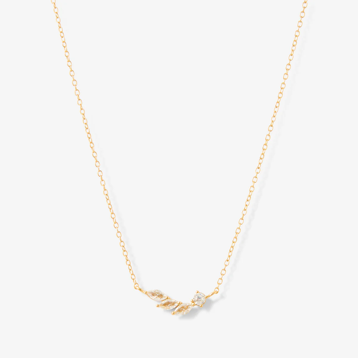 Collier 3 zircon - argent garanti 925 doré à l'or fin