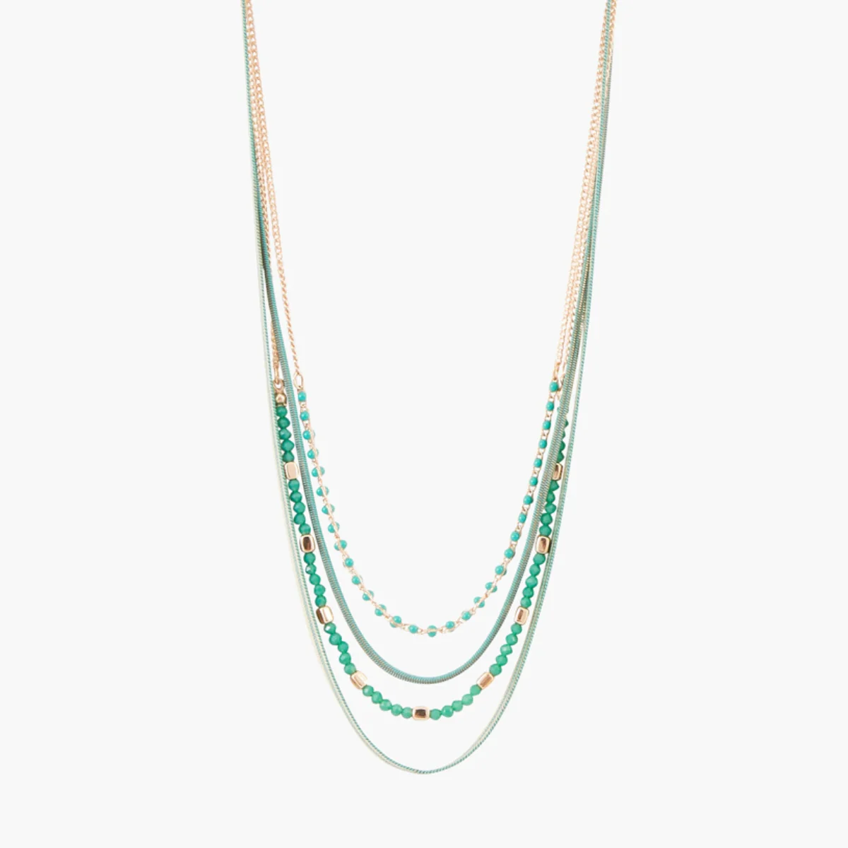 Collier 5 rangs chaines fantaisie