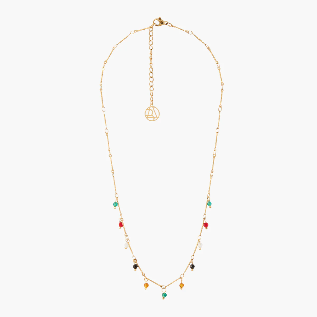 Collier acier inoxydable avec pierres facettées multicolores - Image 4