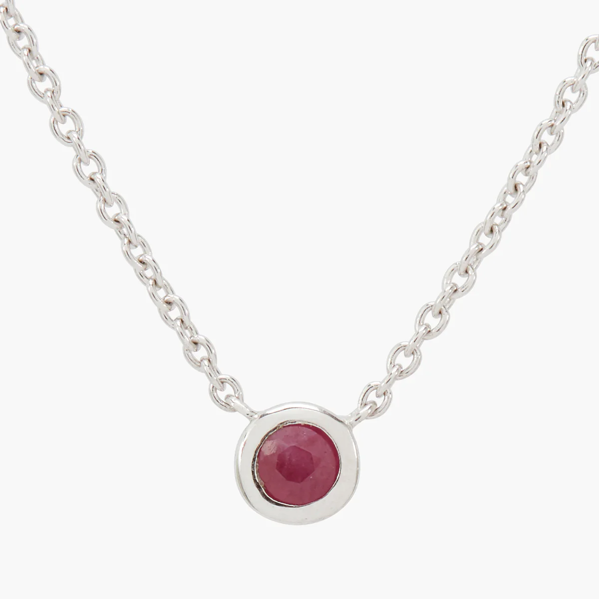 Collier argent 925 serti d'une pierre de Rubis - Image 2