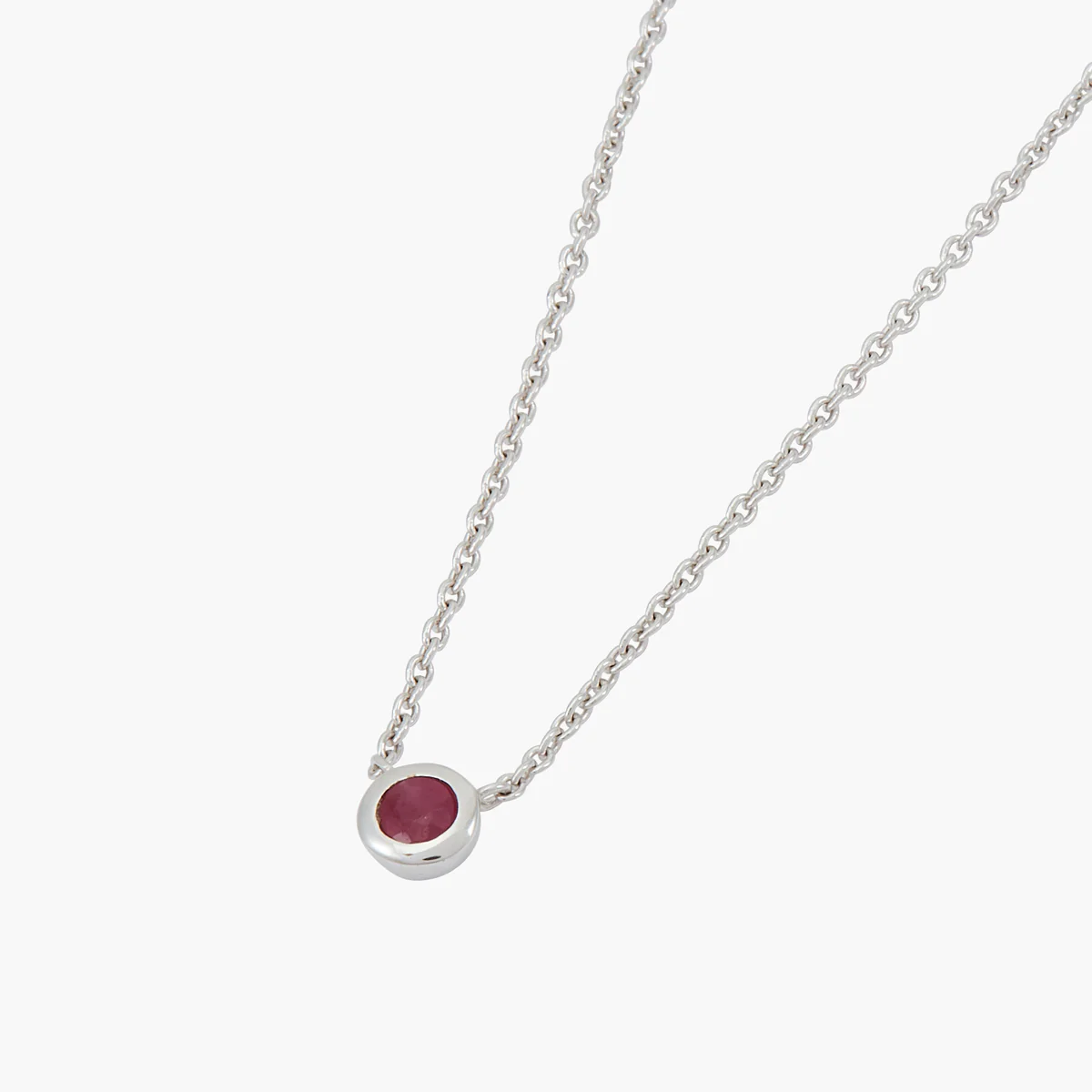 Collier argent 925 serti d'une pierre de Rubis - Image 3