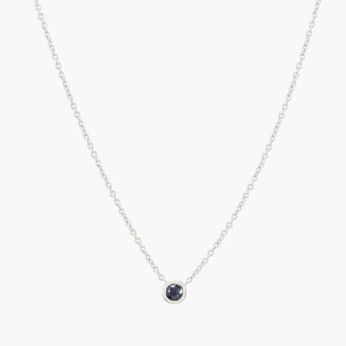 Collier argent 925 serti d'une pierre de Saphir