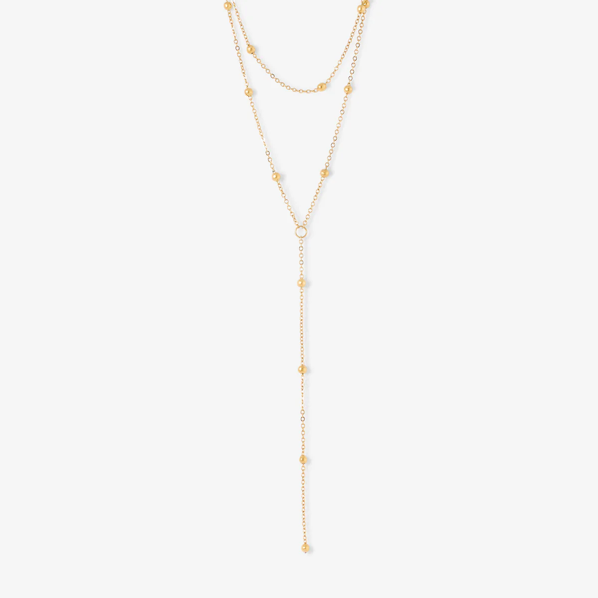 Collier boules acier inoxydable doré