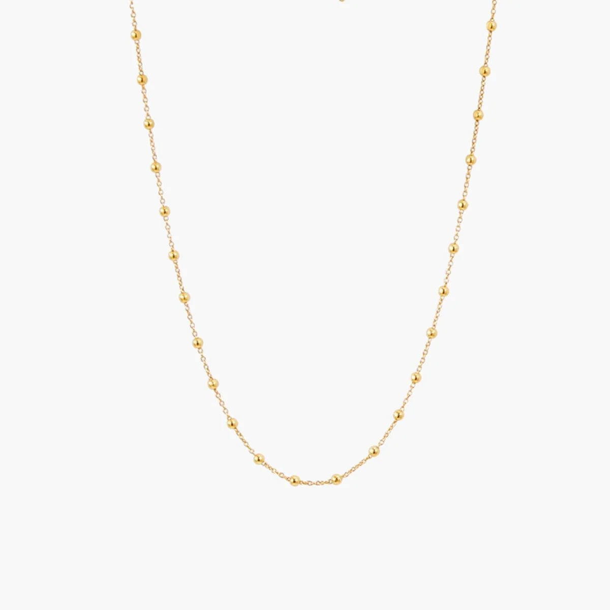 Collier chaîne fine avec boules en argent garanti doré