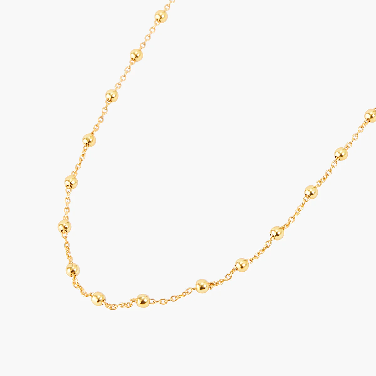 Collier chaîne fine avec boules en argent garanti doré - Image 2
