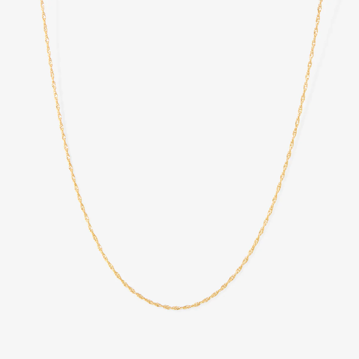 Collier chaîne fine torsadée en argent garanti 925 doré à l'or fin