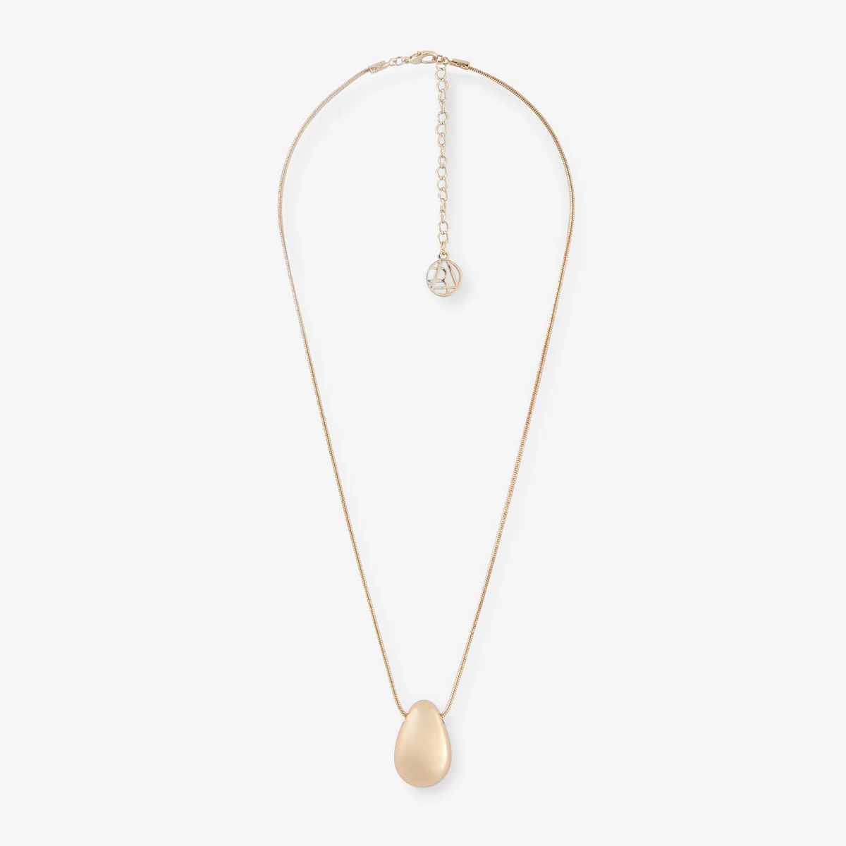 Collier chaine pendentif galet doré - Image 2