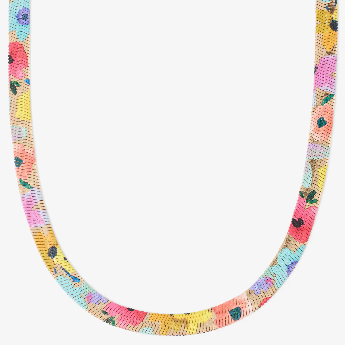 Collier chaine serpent Balagane imprimé floral