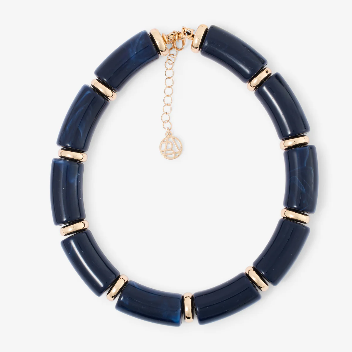 Collier fantaisie bleu marine - Image 2