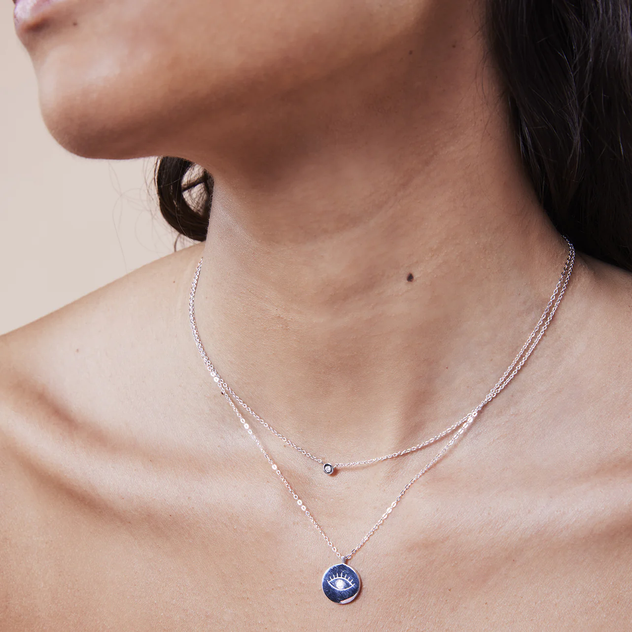 Collier fin argent 925 serti d'un Diamant 0.03 Carat - Image 4