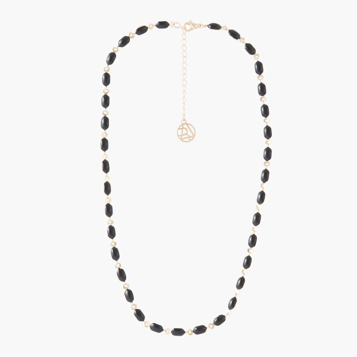Collier maillons noir et doré - Image 2