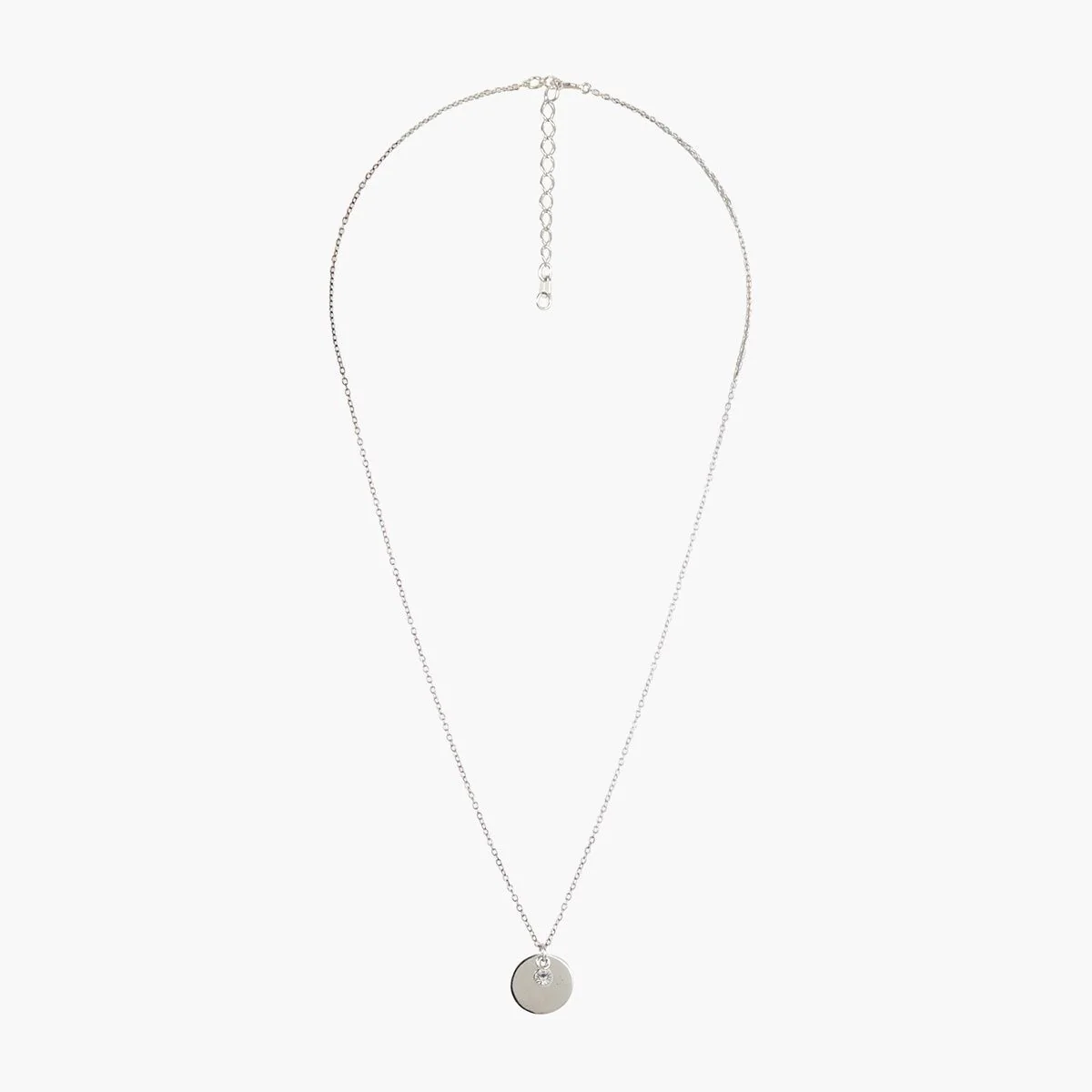 Collier médaillons argent 925 et strass - Image 2