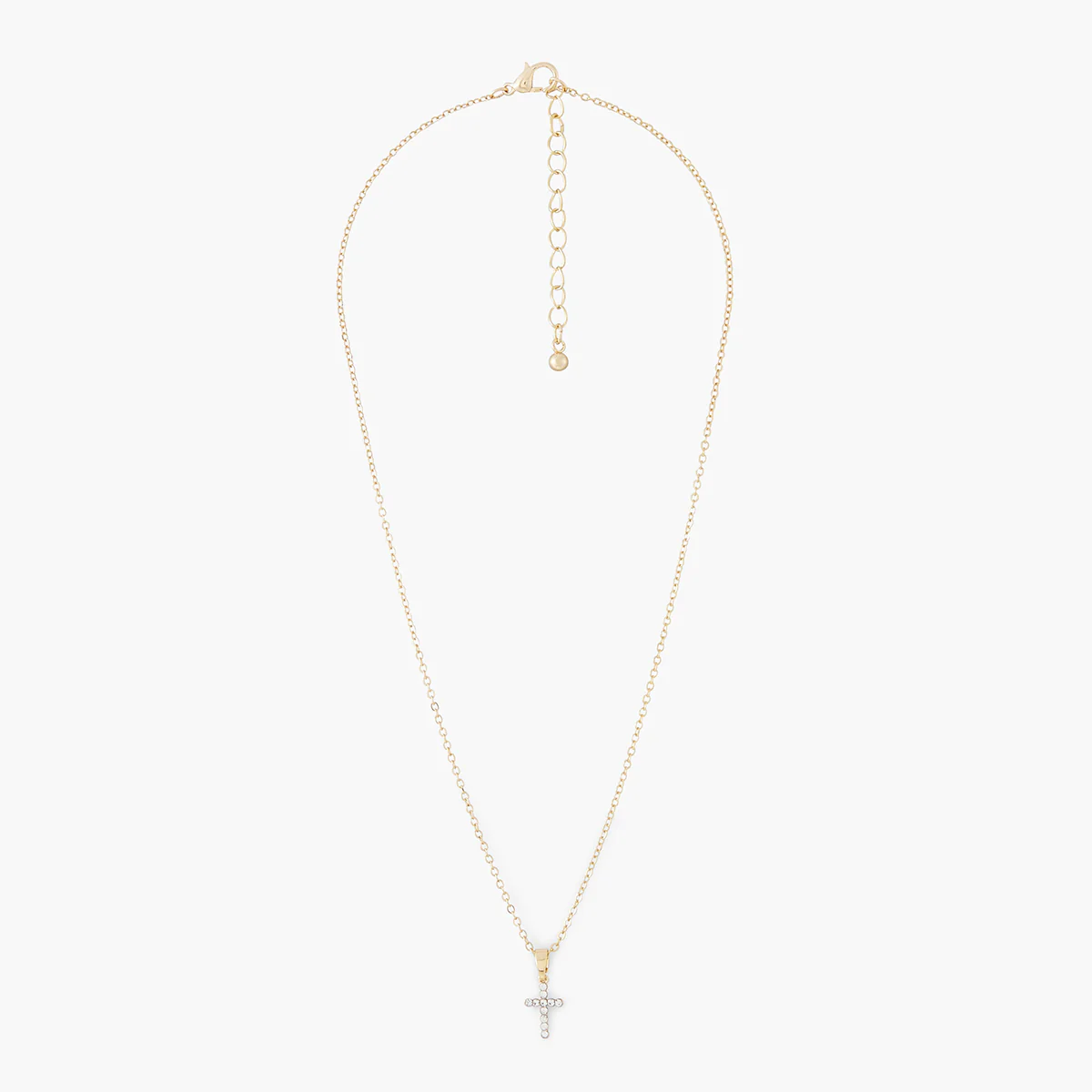 Collier pendentif croix strassée acier inoxydable - Image 2